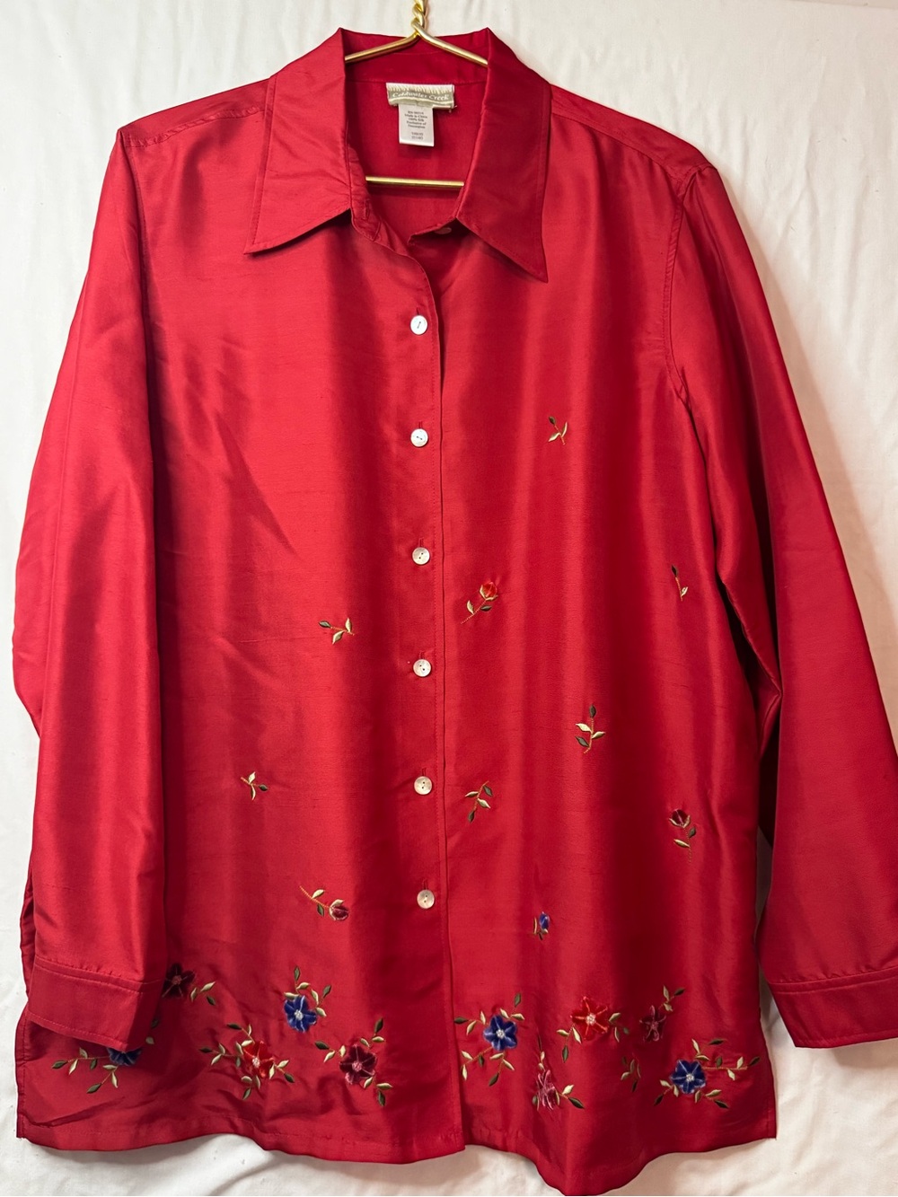 Coldwater Creek Red Silk Top